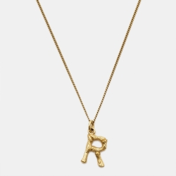Celine Letter R Gold Tone Necklace