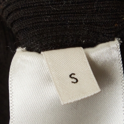Celine Black Logo Intarsia Rib Knit Halter Neck Crop Top S