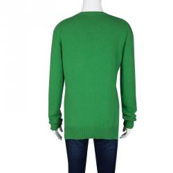 Pre Owned Celine Green Cashmere Crew Neck Sweater XS