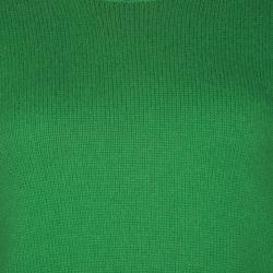 Pre Owned Celine Green Cashmere Crew Neck Sweater XS