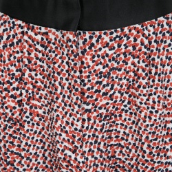 Pre Owned Celine Multicolor Dotted Textured Stretch Silk Pants S