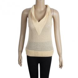 Pre Owned Celine Vintage Cable Knit Vest M