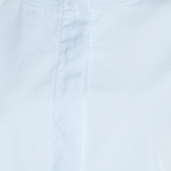 Pre Owned Celine Light Blue Cotton Band Collar Oversized Masculine Tuxedo Shirt M