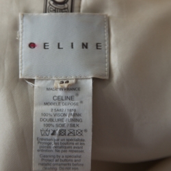 Celine Off White Gradient Mink Fur Zip Front Hooded Jacket S
