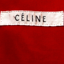 Pre Owned Celine Beige Wool Contrast Trim Detail Double Breasted Coat S