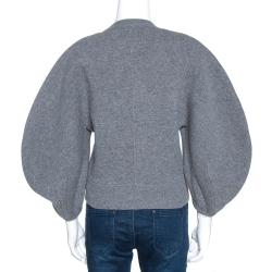 Pre Owned Celine Grey Cashmere Balloon Sleeve Sweater XS