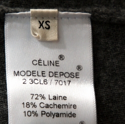 Pre Owned Celine Grey Cashmere Balloon Sleeve Sweater XS