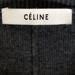 Pre Owned Celine Grey Cashmere Balloon Sleeve Sweater XS