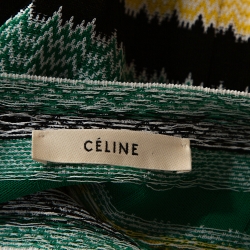 Celine Green Striped Knit Long Sleeve Maxi Dress M