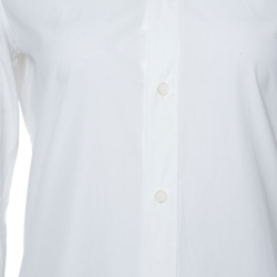 Pre Owned Celine White Cotton Poplin Long Sleeve Shirt S