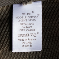 Celine Military Green Wool Asymmetrical Vest S
