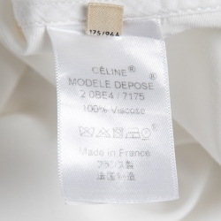 Celine White Crepe Oversized High-Low Hem Detail Tunic L
