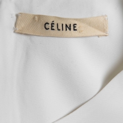 Celine White Crepe Oversized High-Low Hem Detail Tunic L