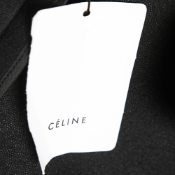 مملوكة مسبقًا Celine Black Wool Pocket Detail Open Coat M