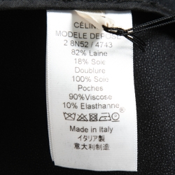 مملوكة مسبقًا Celine Black Wool Pocket Detail Open Coat M