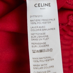 Pre Owned Celine Red Jersey Cropped Hoodie M