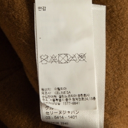 Pre Owned Celine Brown Cashmere Leather Pocket Detail Cardigan M