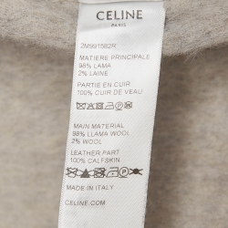 Pre Owned Celine Light Grey Wool Open Front Mid-Length Coat M