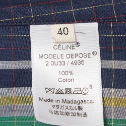 Pre Owned Celine Multicolor Tartan Pattern Cotton Shirt M