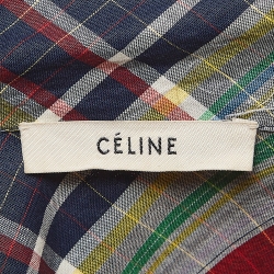Pre Owned Celine Multicolor Tartan Pattern Cotton Shirt M