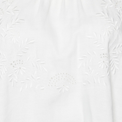 Celine White Cotton & Linen Embroidered Shift Dress M