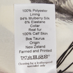 Celine White & Black Zebra Print Twill Collar Detailed Coat M