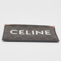 Celine Brown Macadam Coated Canvas and Leather Card Holder
