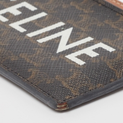 Celine Brown Macadam Coated Canvas and Leather Card Holder