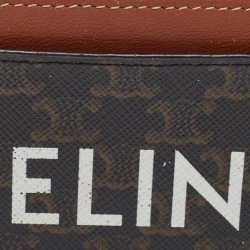 Celine Brown Macadam Coated Canvas and Leather Card Holder