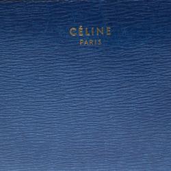 Pre Owned Celine Blue Leather Half Zip Continental Wallet