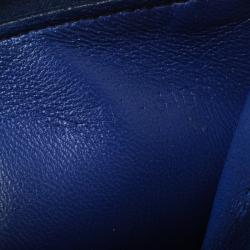 Pre Owned Celine Blue Leather Half Zip Continental Wallet