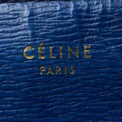 Pre Owned Celine Blue Leather Half Zip Continental Wallet