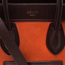 مملوكة مسبقًا حقيبة يد سيلين نانو لاغدغ سويدي وجلد ثلاثية اللون