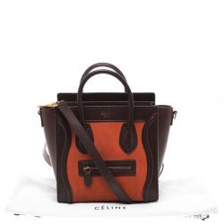 مملوكة مسبقًا حقيبة يد سيلين نانو لاغدغ سويدي وجلد ثلاثية اللون