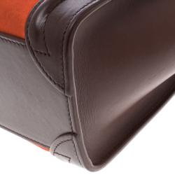 مملوكة مسبقًا حقيبة يد سيلين نانو لاغدغ سويدي وجلد ثلاثية اللون