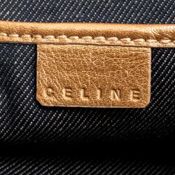 Pre Owned Celine Blue Macadam Denim Shoulder Bag