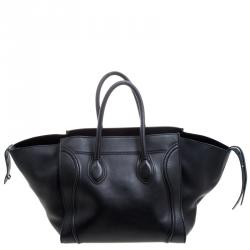 Pre Owned Celine Black Leather Medium Phantom Luggage Tote