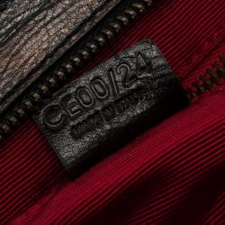 Pre Owned Celine Black Printed Fabric and Leather Ella Satchel