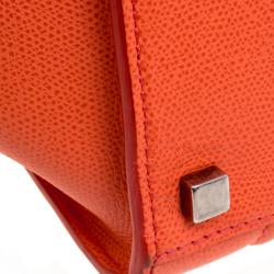 Pre Owned Celine Orange Leather Medium Phantom Luggage Tote