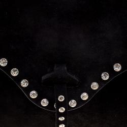 مملوكة مسبقًا Celine Black Suede Crystal Studded Shoulder Bag
