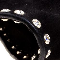 مملوكة مسبقًا Celine Black Suede Crystal Studded Shoulder Bag
