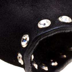 مملوكة مسبقًا Celine Black Suede Crystal Studded Shoulder Bag