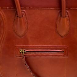 Pre Owned Celine Copper Leather Medium Phantom Luggage Tote