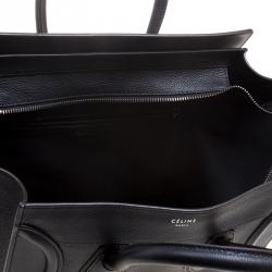 Pre Owned Celine Black Leather Mini Luggage Tote