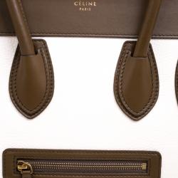Pre Owned Celine Tri Color Leather and Suede Mini Luggage Tote