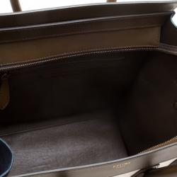 Pre Owned Celine Tri Color Leather and Suede Mini Luggage Tote