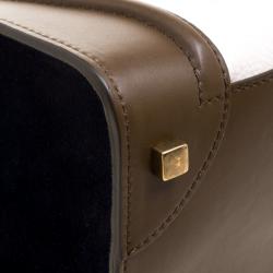 Pre Owned Celine Tri Color Leather and Suede Mini Luggage Tote