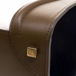 Pre Owned Celine Tri Color Leather and Suede Mini Luggage Tote
