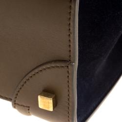 Pre Owned Celine Tri Color Leather and Suede Mini Luggage Tote