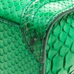 Pre Owned Celine Green Python Nano Luggage Tote